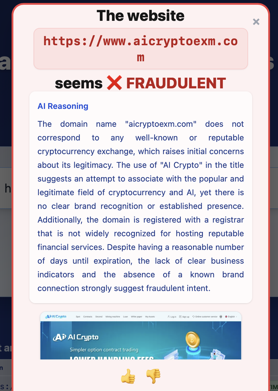 Ejemplo de crypto scam